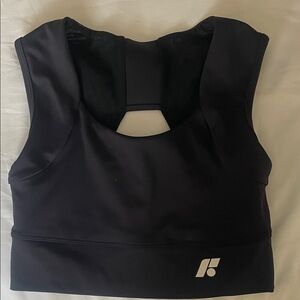 FORME Revive Bra - Women's Black Sports Bra with Keyhole Back - Posture support